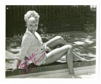 1p244 ELKE SOMMER signed 8x10 REPRO still '65 portrait of the sexy blonde relaxing by swimming pool!