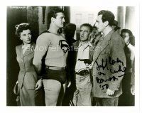 1p252 JEFF COREY signed 8x10 REPRO still '80s holding Superman at gunpoint as Phyllis Coates watches