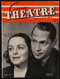 1p093 AMERICAN THEATRE vol 1 no 1 magazine March 1940 close up of Katherine Locke & Franchot Tone!