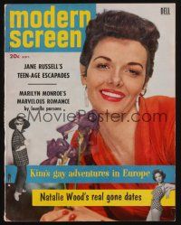 1p116 MODERN SCREEN magazine September 1956 Jane Russell, Marilyn Monroe's marvelous romance!