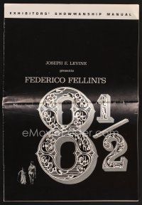 1p132 8 1/2 pressbook '63 Federico Fellini classic, Marcello Mastroianni & Claudia Cardinale!