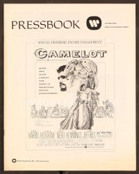 1p144 CAMELOT pressbook R73 Richard Harris as King Arthur, Vanessa Redgrave as Guenevere!