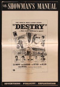 1p147 DESTRY pressbook '54 Audie Murphy & Mari Blanchard in the west's best loved story!