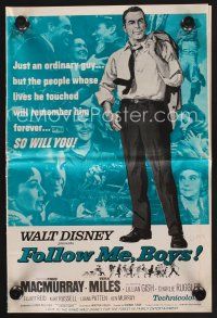 1p169 FOLLOW ME BOYS pressbook '66 Fred MacMurray leads Boy Scouts, young Kurt Russell, Walt Disney!