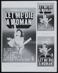 1p175 LET ME DIE A WOMAN pressbook '78 Doris Wishman classic, she was born a man!