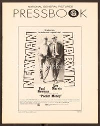 1p176 POCKET MONEY pressbook '72 great full-length portrait of Paul Newman & Lee Marvin!