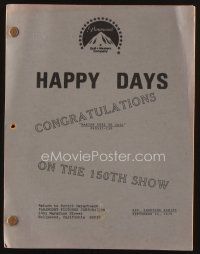 1p200 HAPPY DAYS TV revised shooting script Sept 14, 1979, Marion Goes to Jail, 150th Show!