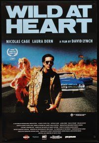 1r011 WILD AT HEART Aust 1sh '90 David Lynch, cool different image of Nicolas Cage & Dern!