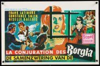 1r624 CONSPIRACY OF THE BORGIAS Belgian '59 art of Frank Latimore & Constance Smith!