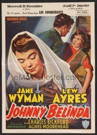 1r682 JOHNNY BELINDA Belgian '48 different artwork of Jane Wyman & Lew Ayres!