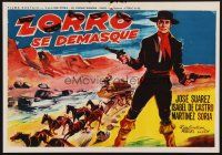 1r687 LA MONTANA SIN LEY 2-sided Belgian '53 Miguel Lluch, Jose Suarez as Zorro in western action!