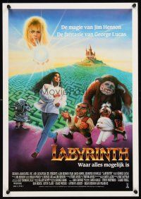 1r688 LABYRINTH Belgian '86 Jim Henson, art of David Bowie & Jennifer Connelly by Cliff Miller!
