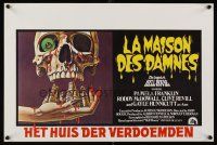 1r690 LEGEND OF HELL HOUSE Belgian '73 great skull & haunted house dripping with blood art by B.T.!