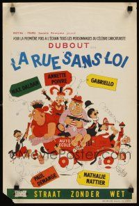 1r740 STREET WITHOUT A KING Belgian '50 Marcel Gibaud's La rue sans loi, wacky cartoon art!