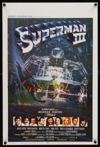 1r742 SUPERMAN III Belgian '83 art of Christopher Reeve flying & Richard Pryor by Berkey!