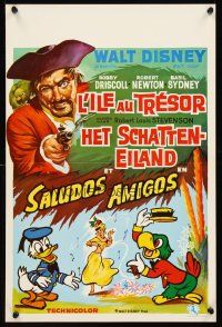 1r754 TREASURE ISLAND/SALUDOS AMIGOS Belgian '70s Walt Disney double-bill