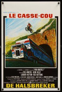1r760 VIVA KNIEVEL Belgian '77 best artwork of the greatest daredevil jumping his motorcycle!