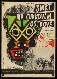 1r294 SMRT NA CUKROVEM OSTROVE Czech 11x16 '61 Jiri Vala, Marie Tomasova, Vodak art of mask!