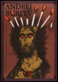 1r238 ANDREI RUBLEV Czech 23x33 R87 Andrei Tarkovsky, incredible different art by Zeissis!