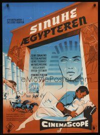 1r412 EGYPTIAN Danish '55 Stilling art of Jean Simmons, Victor Mature & Gene Tierney in Egypt!