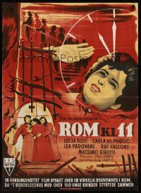 1r460 ROME, 11 O'CLOCK Danish '52 Roma ore 11, Lea Padovani, cool dramatic artwork!