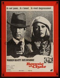 1r176 BONNIE & CLYDE French 23x32 '67 notorious crime duo Warren Beatty & Faye Dunaway!