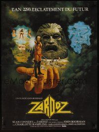 1r208 ZARDOZ French 23x32 '74 art of Sean Connery, who has seen the future and it doesn't work!