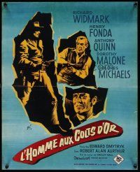 1r235 WARLOCK French 17x21 '59 cowboys Henry Fonda & Richard Widmark, cool Grinsson art!