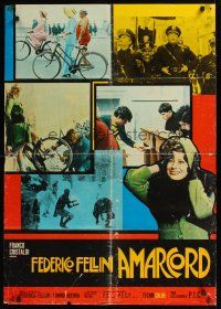 1r319 AMARCORD Italian lrg pbusta '73 Federico Fellini classic comedy, different photo montage!