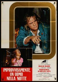 1r352 NIGHTCOMERS Italian lrg pbusta '71 Michael Winner horror, Marlon Brando in blue jacket!