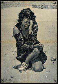 1r367 TWO WOMEN Italian lrg pbusta '61 Vittorio De Sica's La Ciociara, crying Sophia Loren!