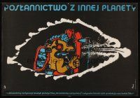 1r516 MYSTERIES OF THE GODS Polish 23x33 '77 William Shatner, really cool Jerzy Flisak art!