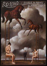 1r578 PODROZ DO REIMS IL VIAGGIO A REIMS opera Polish 27x38 '90s surreal & sexy Olbinski art!