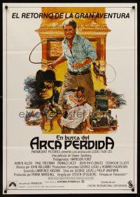 1r083 RAIDERS OF THE LOST ARK Spanish R82 great art of adventurer Harrison Ford by Bysouth!