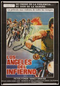 1r087 WILD ANGELS Spanish R83 Peter Fonda & sexy Nancy Sinatra, great art of bikers!