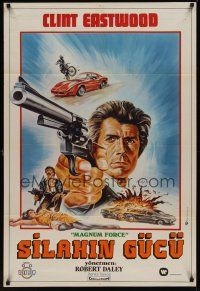 1r031 MAGNUM FORCE Turkish '73 different art of Clint Eastwood pointing his huge gun by Omer Muz!