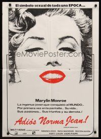 1r019 GOODBYE NORMA JEAN Venezuelan '76 Misty Rowe, great close up art of sexiest Marilyn Monroe!