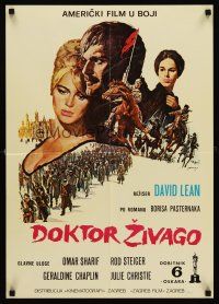 1r142 DOCTOR ZHIVAGO Yugoslavian R70s Omar Sharif, Julie Christie, David Lean epic, Terpning art!