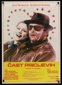 1r157 PRIZZI'S HONOR Yugoslavian '85 smoking Jack Nicholson & Kathleen Turner w/bullet holes!