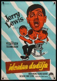 1r158 ROCK-A-BYE BABY Yugoslavian 22x32 '58 Maxwell, Connie Stevens, art of Jerry Lewis & triplets!