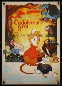 1r159 SECRET OF NIMH Yugoslavian '82 Don Bluth, cool mouse fantasy cartoon artwork!