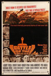 1s315 BATTLE OF THE BULGE style Y 40x60 '66 Henry Fonda, Robert Shaw, cool Jack Thurston tank art!