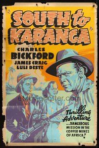 1s353 SOUTH TO KARANGA 40x60 '40 Charles Bickford moves weapons across Africa by train!