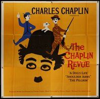 1s076 CHAPLIN REVUE 6sh '60 Charlie comedy compilation, great artwork by Leo Kouper!