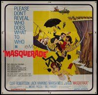 1s092 MASQUERADE 6sh '65 Cliff Robertson, great wacky Jack Rickard artwork!