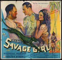 1s101 SAVAGE GIRL 6sh '32 sexy African jungle native Rochelle Hudson is wanted by two men!