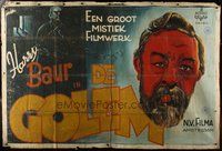 1s005 GOLEM 77x116 Dutch canvas painting '46 Duvivier, cool different art of chained monster!