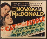 1s177 CAT & THE FIDDLE black 1/2sh '34 romantic close up of Roman Novarro & Jeanette MacDonald