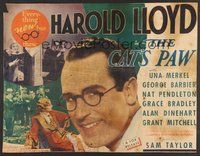 1s179 CAT'S PAW green style 1/2sh '34 close up of smiling Harold Lloyd with his trademark glasses!