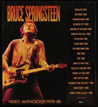 1s233 BRUCE SPRINGSTEEN VIDEO ANTHOLOGY/ 1978-88 video special 35x37 '89 rock & roll!